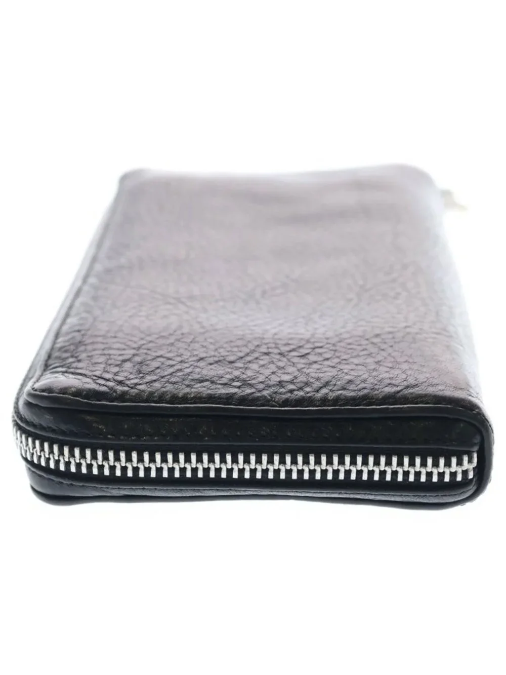 Chrome Hearts Rec Zip Plane Round Zip Leather Wallet Black